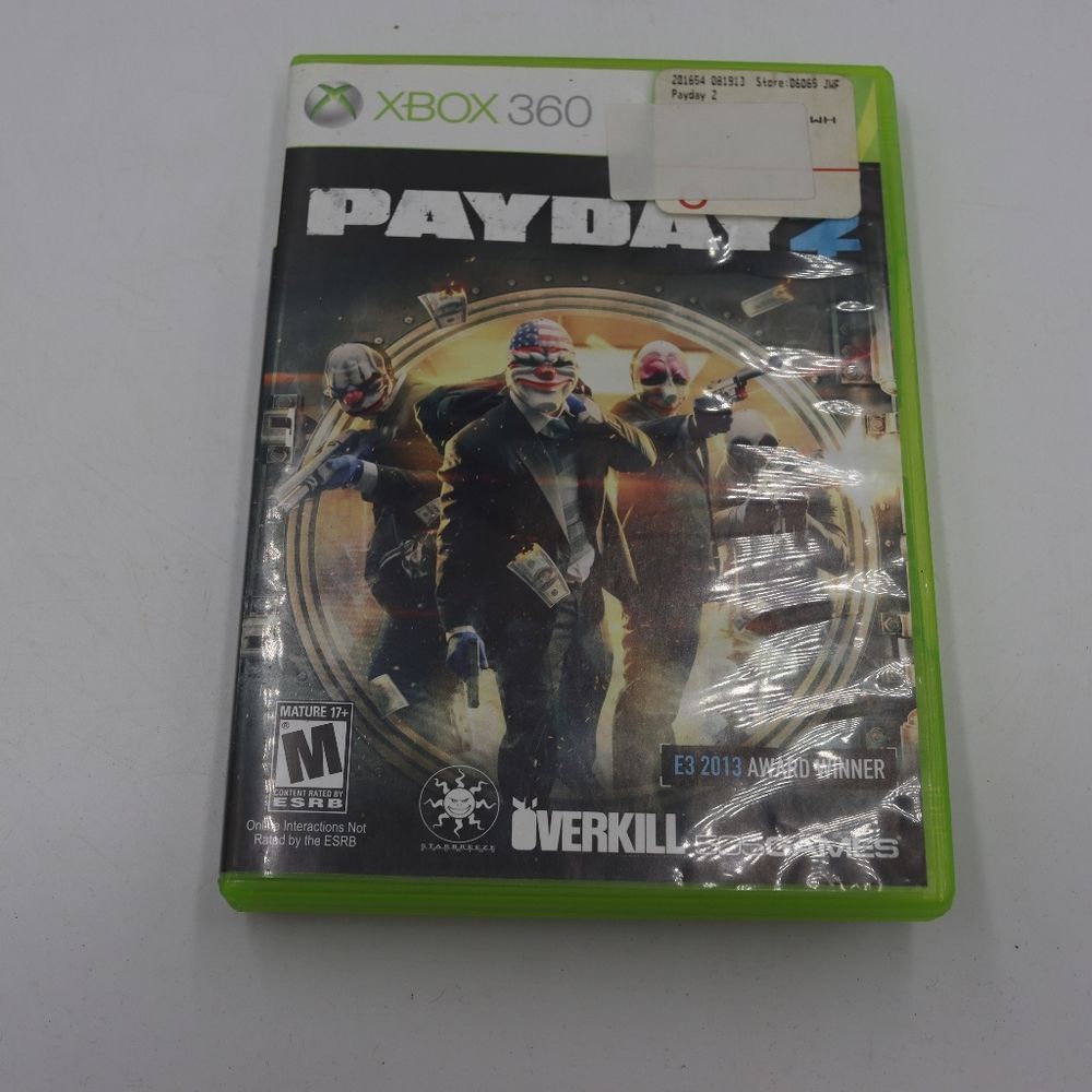 Xbox 360 Payday 2 Video Game Case & Disc